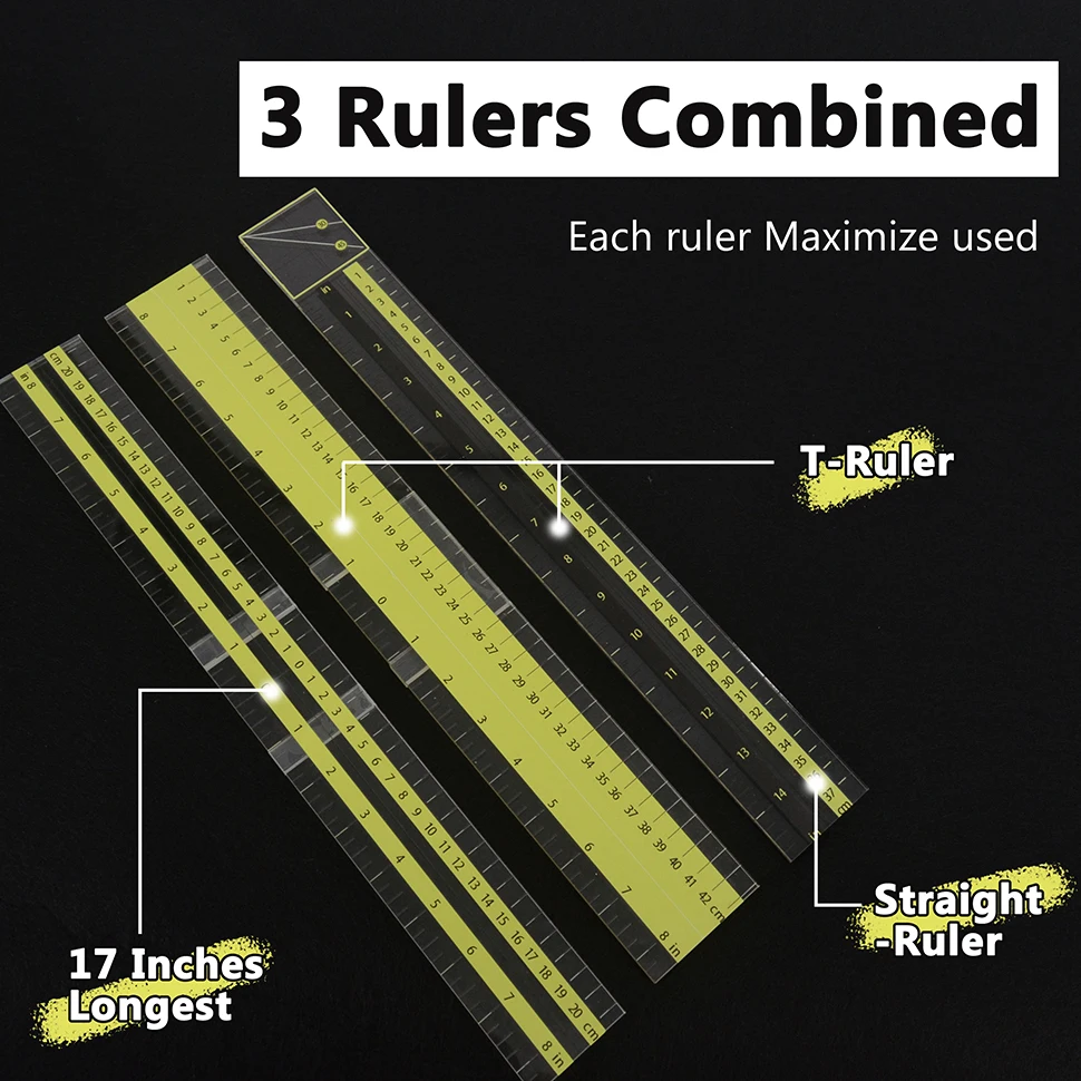 tshirt ruler seam transparent acrylic heat press alignment vinyl DIY designs sewing Template printing fabric guide center