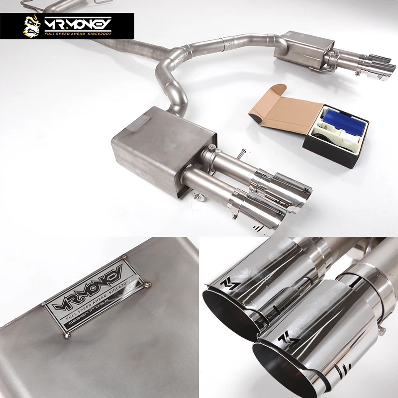 تعديل صمام الذيل الأوسط لسيارات BMW 2345 سلسلة التحكم عن بعد ماسورة العادم م مزدوجة أربعة سيارة رياضية ضبط الصوت نظام العادم