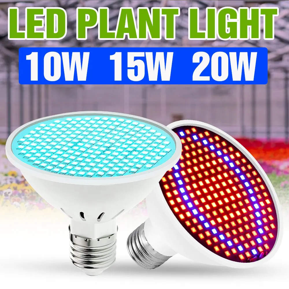 

20 Вт светодиодная лампа E27/E26, полный спектр, лампа для выращивания растений, AC85-265V для комнатных цветов в горшке, помидоров, овощей, Growbox