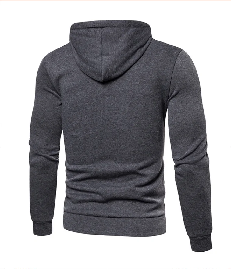 Men's Autumn Hooded Jacket Long Sleeved Pullover Hoodie Zip Up Cardigan Cotton Hooded Sweatshirt Coat