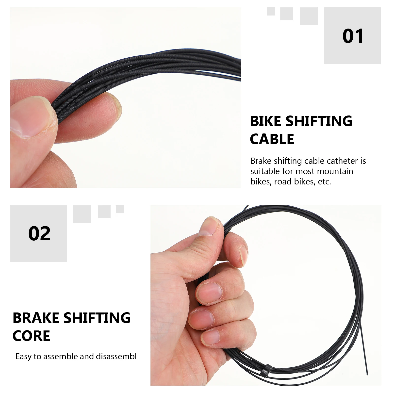 

2pcs Bicycle Brake Cable Stainless Steel Universal Front Rear Brake Wire For Mountain Road Bike Bike Part Accessory