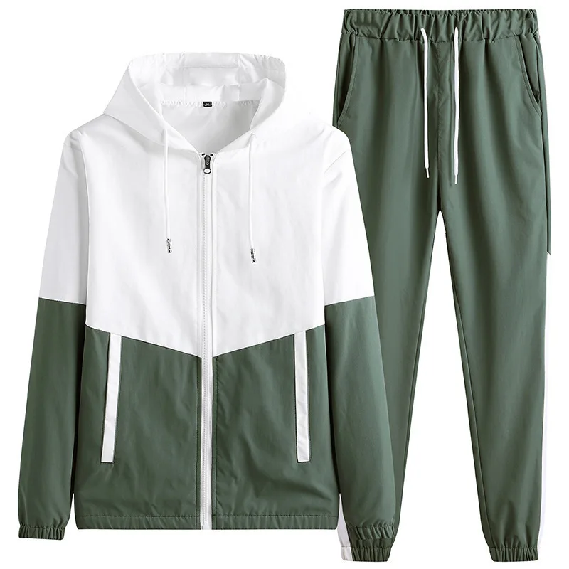 Spring Autumn Men's Casual Zipper Hooded Jacket And Pants Tracksuit Men New In Hoodies Coat Two Piece Sets