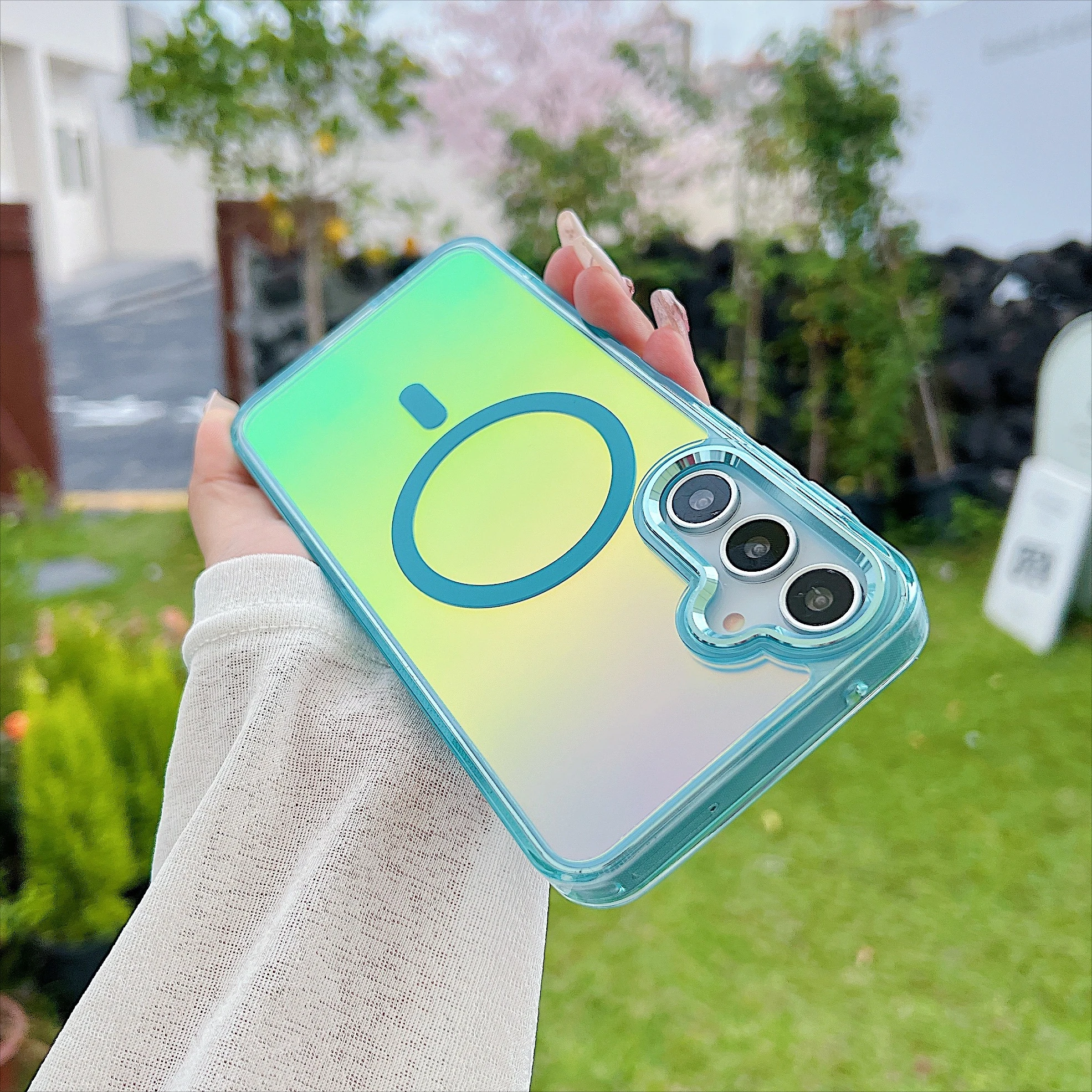 موضة الليزر التدرج للصدمات المغناطيسي Magsafe جراب هاتف لسامسونج S25 FE S24FE S23 FE A17 A56 A36 A26 A16 A06 غطاء #2