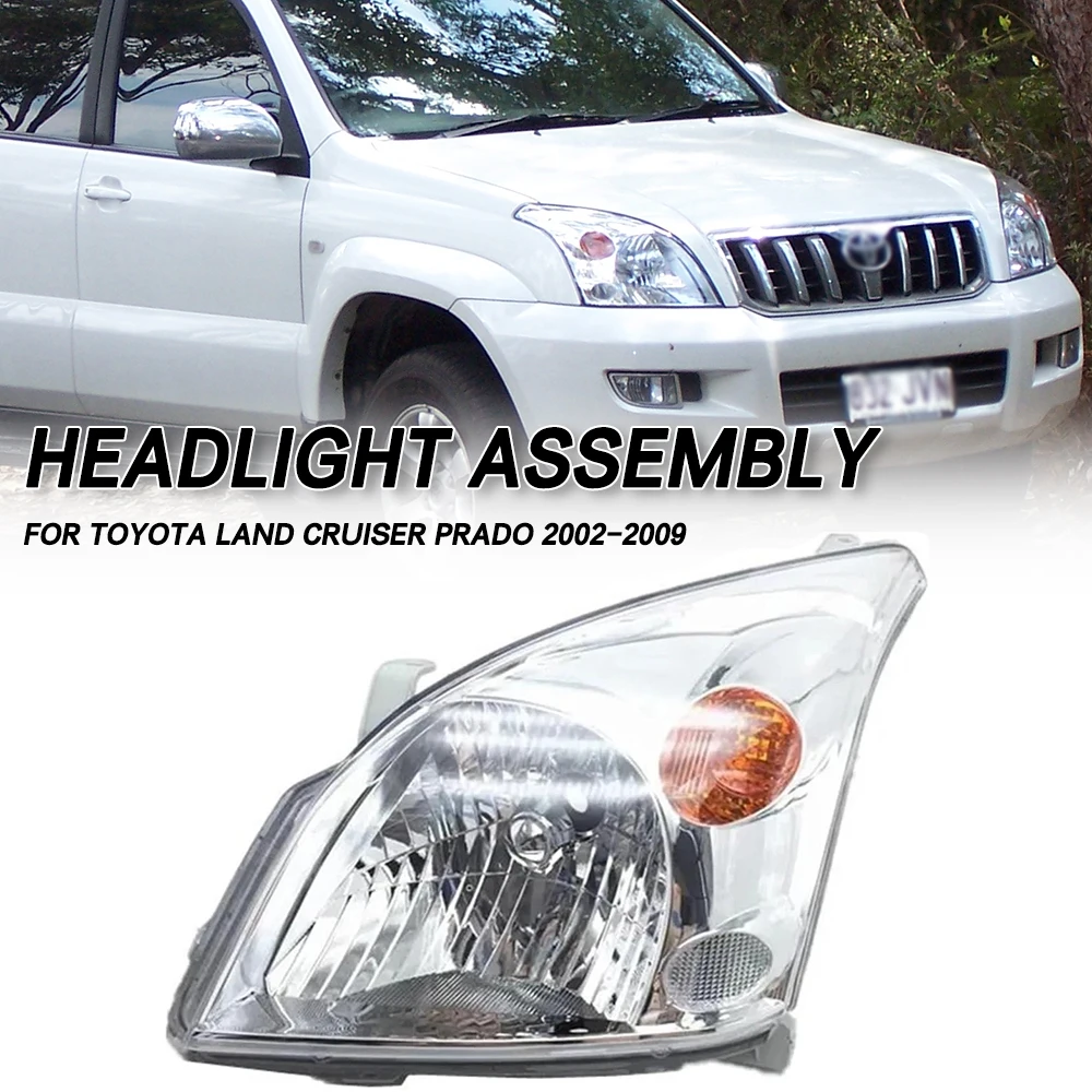 

Left/Right Side Front Bumper Head Light Headlamp Driving Headlight Turn Signal Light For Toyota Land Cruiser Prado 2002-2009