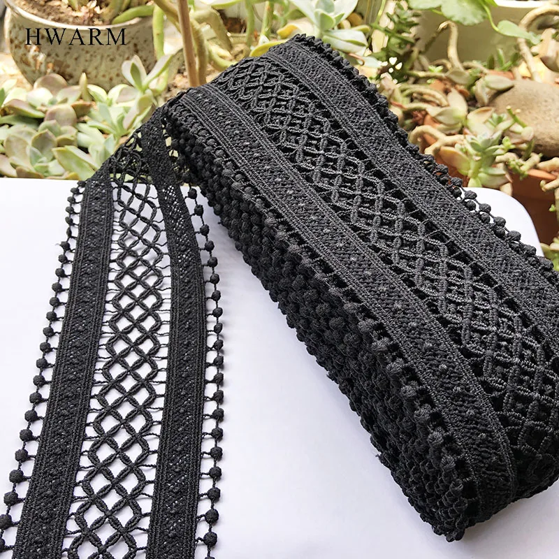 Lace Fabric Black White New Pattern Embroidery Ribbon Diy Ivory Computer Milksilk Bar Code Water Soluble Dress Sewing Trim Deco