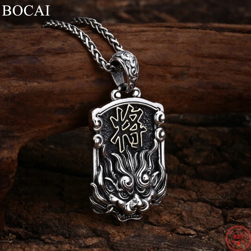 

BOCAI S925 Sterling Silver Charms Pendants for Women Men Lion Heads Military Orders Amulet New Fashion Jewelry Free Shipping ﻿