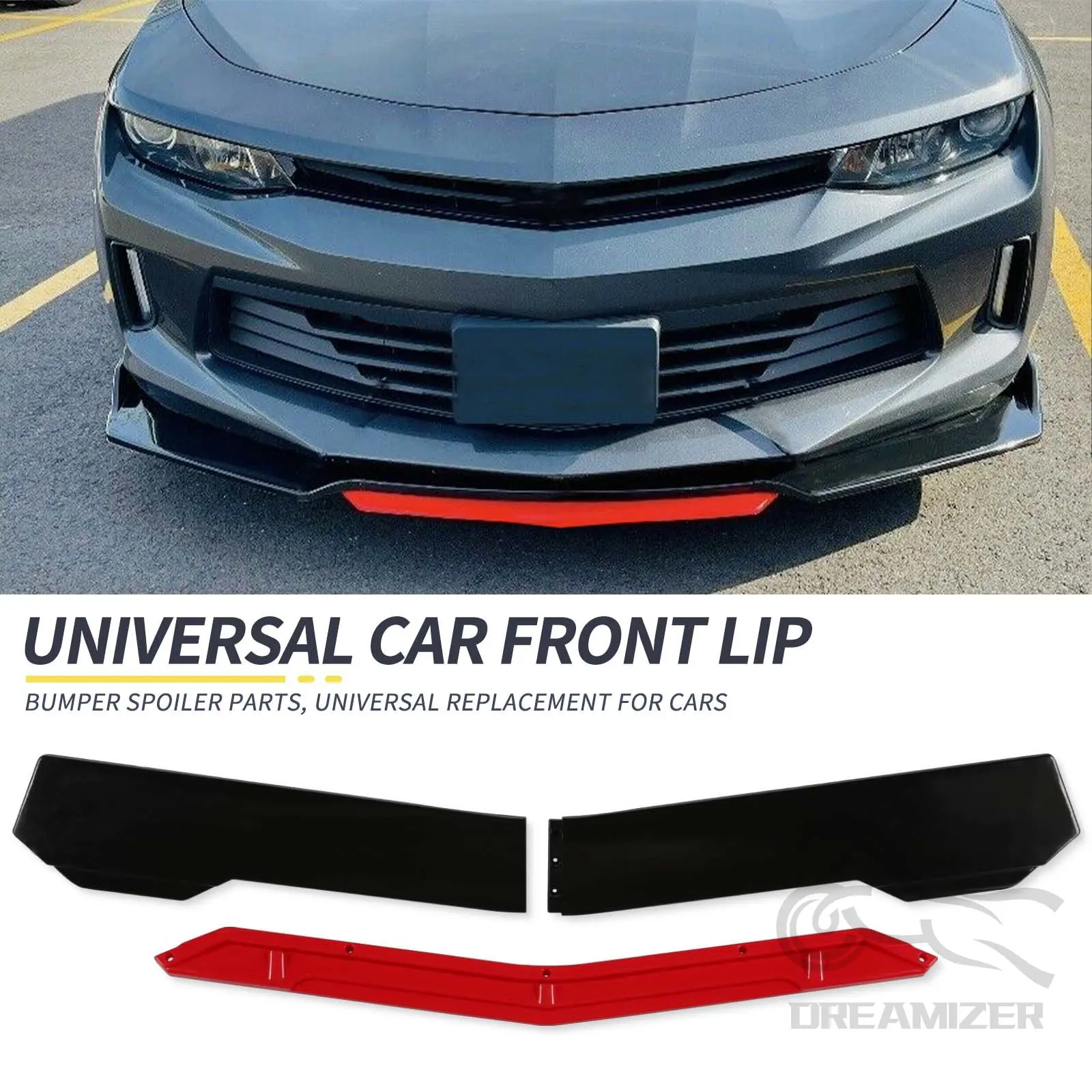 5 pcs ABS Gloss Black Red Material Car Front Bumper Lip Chin Spoiler Covers Body Kits For Acura TLX A-Spec