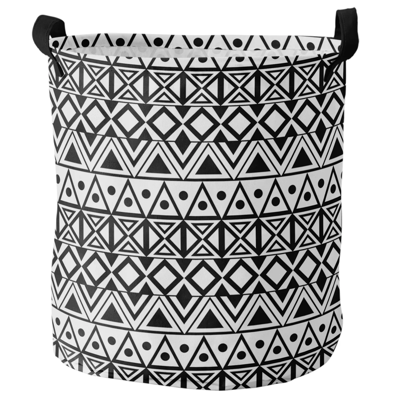 African Tribal Black White Dirty Laundry Basket Foldable Waterproof Home Organizer Basket Clothing Children Toy Storage Basket