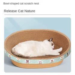 Bed Cats Scraper Scratching Board Claw Grinding Toys Oval Corrugated Wear-resistant  Nest Pets Supplies Pet Scraper Home