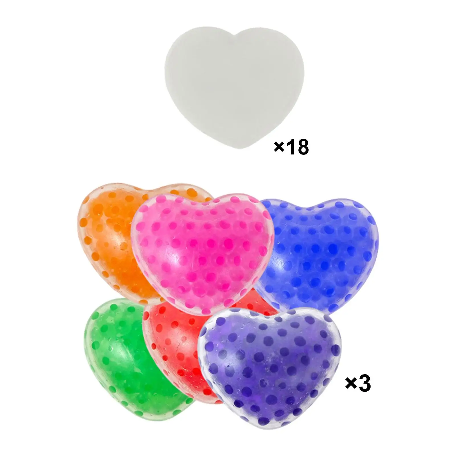 24Pcs Valentines Day Gifts Love Heart Shape Sensory Fidget Relaxing Toy Basket