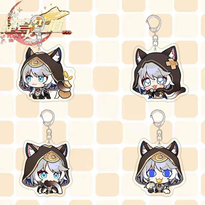 لعبة هونكاي: ستار السكك الحديدية سلاسل المفاتيح الاكريليك تأثيري أرقام هايسين تشفير Q نسخة قلادة حقيبة معلقة اكسسوارات مجوهرات هدايا