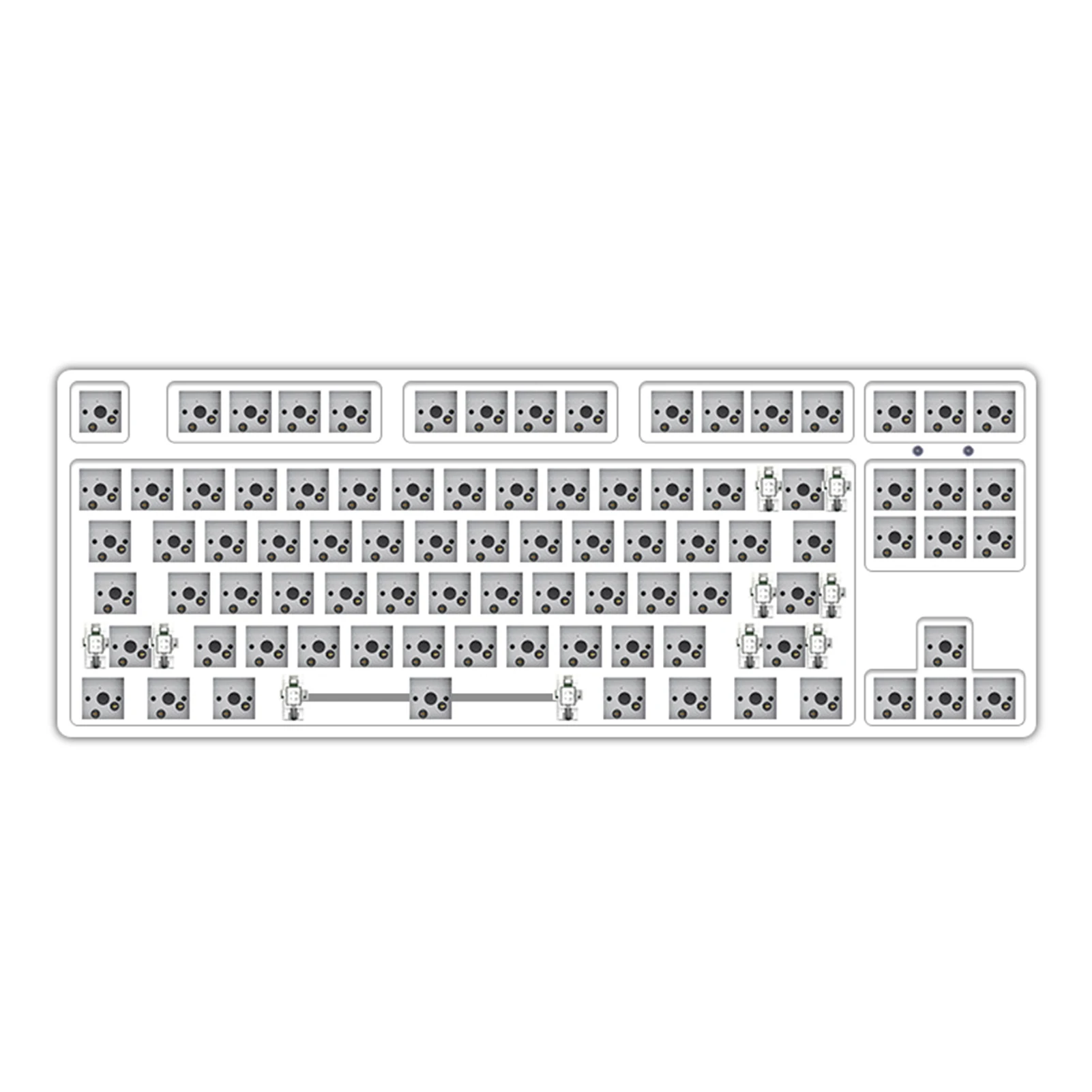 Iblancod C87 Teclado sem fio tri-mode Teclado mecânico de 87 teclas Teclado para jogos com todos os interruptores Modo BT mutável com fio Mo