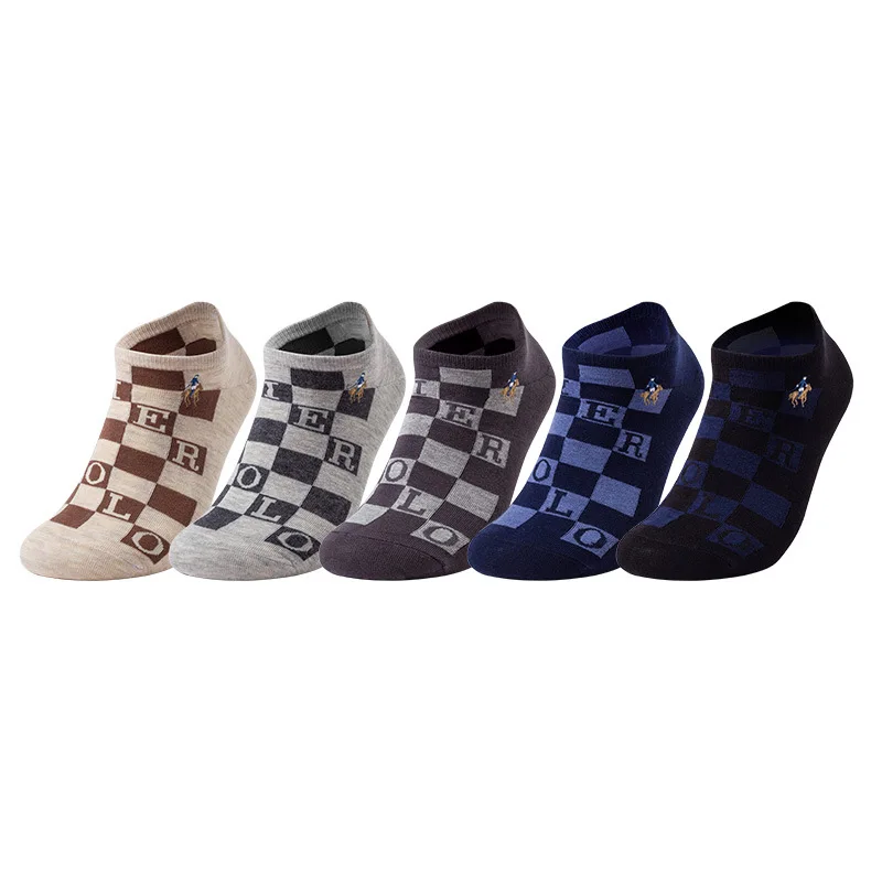 5Pair/Lot Summer Cotton Brand Socks High Quality PIER POLO Socks Casual Short Funny Ankle Socks Men Sokken Size 39-44