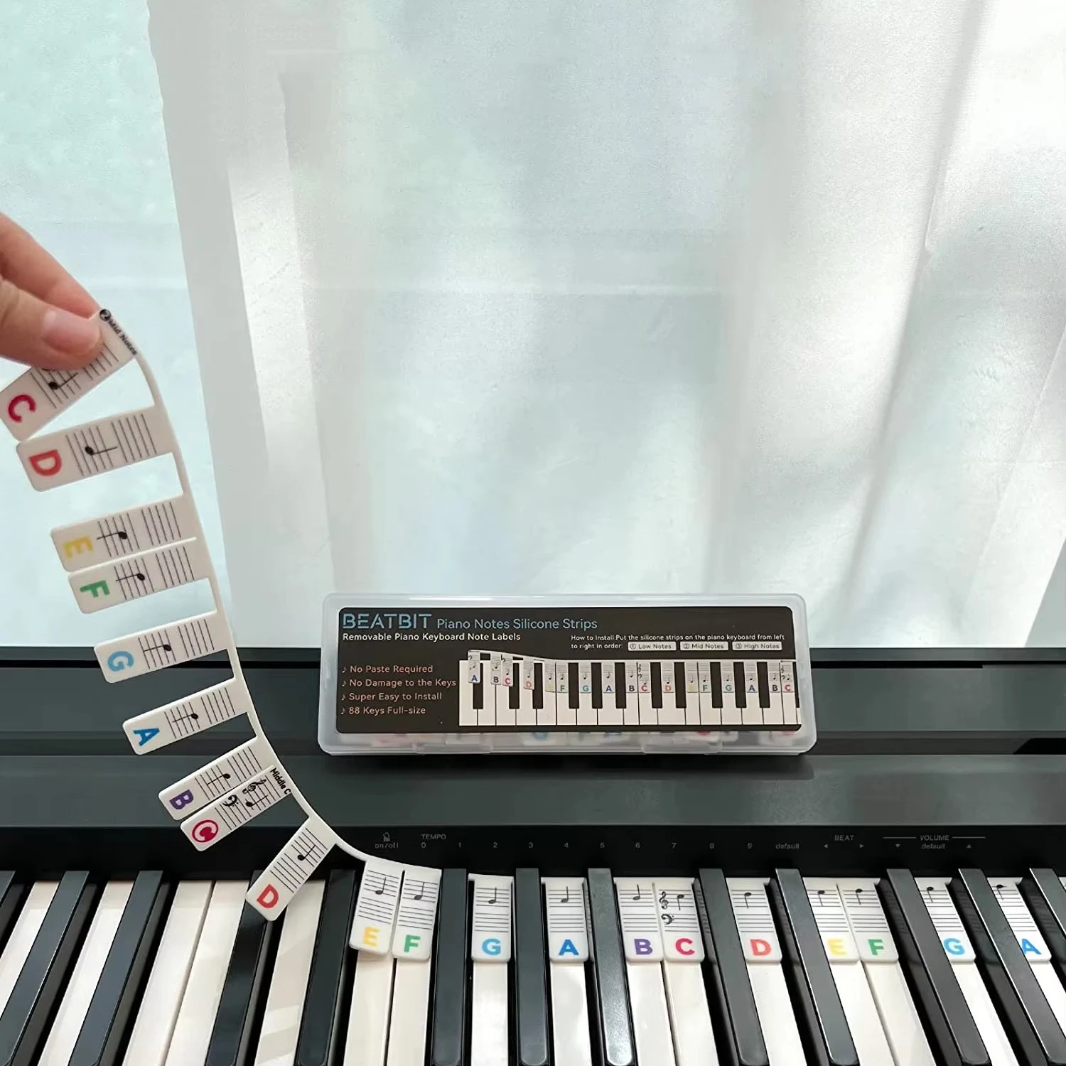 88-key Piano Keyboard Note label for beginners White Cardboard, Reusable, Quick Learning Tool Music Instruction Accessories