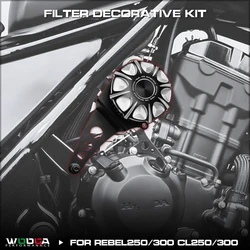 Filtrer Decorative Kit For Honda Rebel CMX 250 300 2017-2023 CL250 CL300 Air Cleaner Cover Right Side Engine Decorative Cover