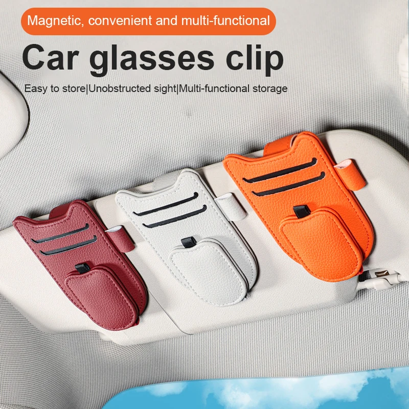 Multifunktionaler Auto-Brillenclip Sonnenbrillenhalter Sonnenblenden-Mehrzweck-Aufbewahrungskartenhalter für die Fahrzeuginnenorganisation – Detail 3