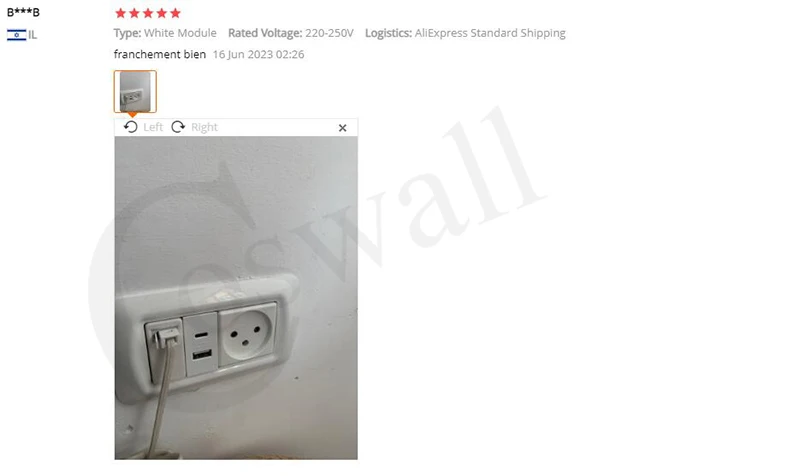 COSWALL E45 / P45-Serie Weiß / Schwarz 45 * 22,5 mm Wandsteckdose Typ C & A Dual-USB-Ladegerät DC 5 V, 2 A max. Modul DIY AC 100-240V – Detail 2