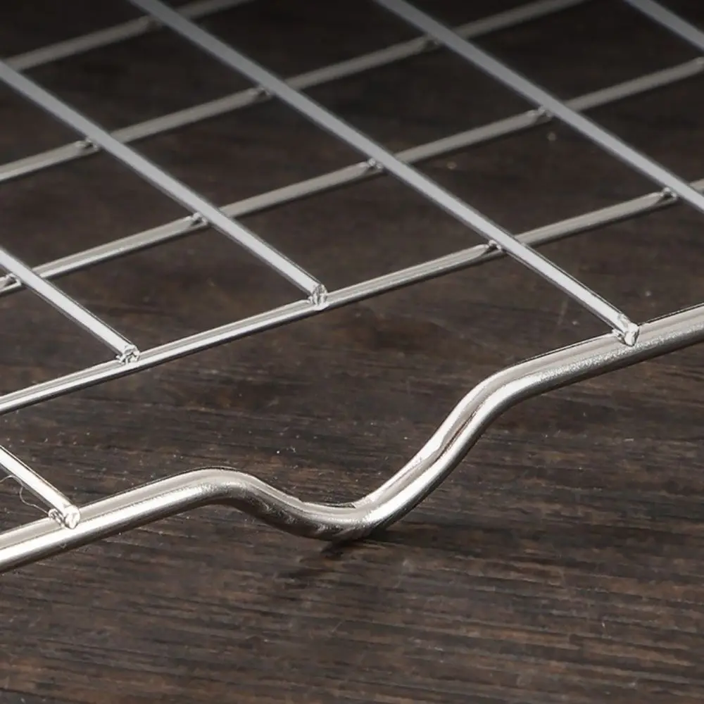 

Household Rectangular Baking Cooling Rack Grid Design High Feet Food Drying Rack Heat Resistant Silver BBQ Cooling Rack Oven