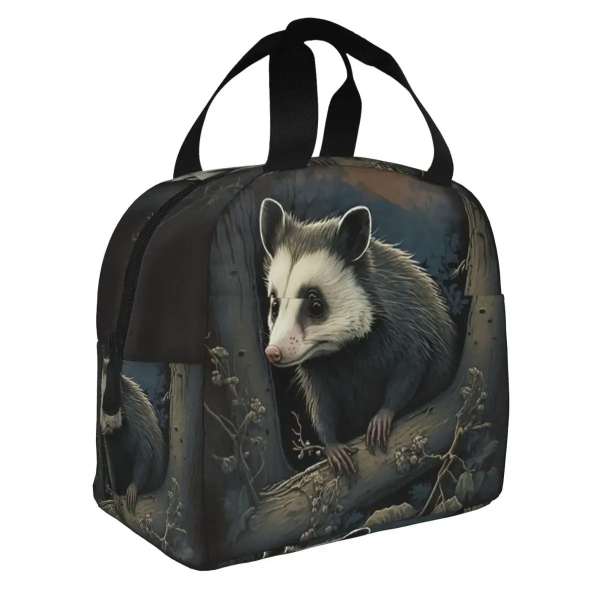 The Hungry Opossum Insulated Lunch Bag for Women Waterproof Animal Pet Cooler Thermal Lunch Tote Beach Camping Travel