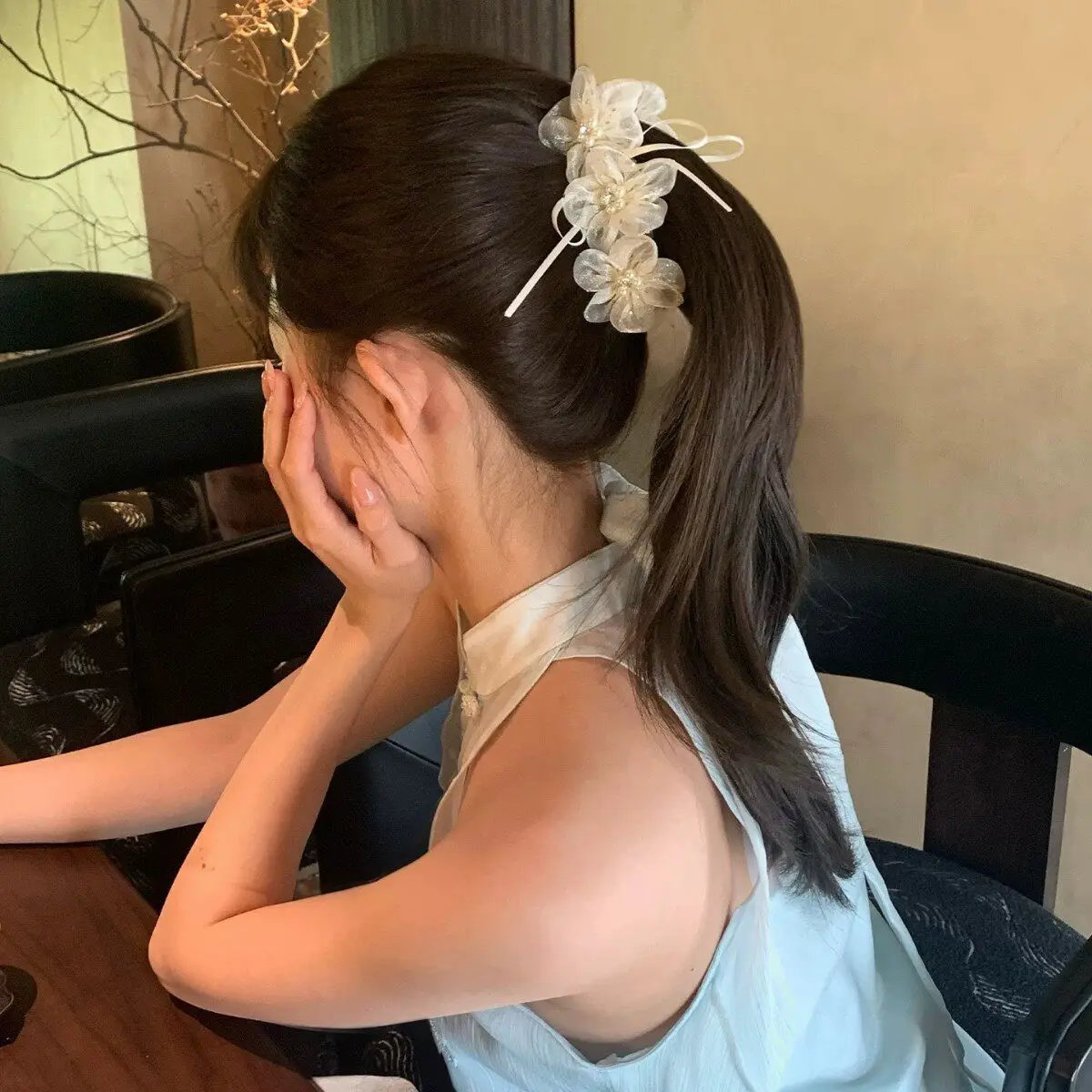 Japanese Style Sakura Flower Twist Clips, Handmade Banana Jaw Hair Claw for Women, Pretty Atmosphere Hair Accessories