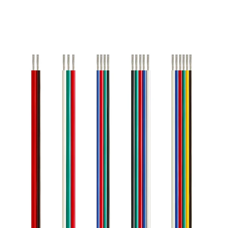 2/3/4/5/6Pin LED سلك كهربائي 22/20/18AWG المعلبة النحاس معزول PVC تمديد كابل ل 5050 RGB LED قطاع ضوء مكبرات الصوت #1