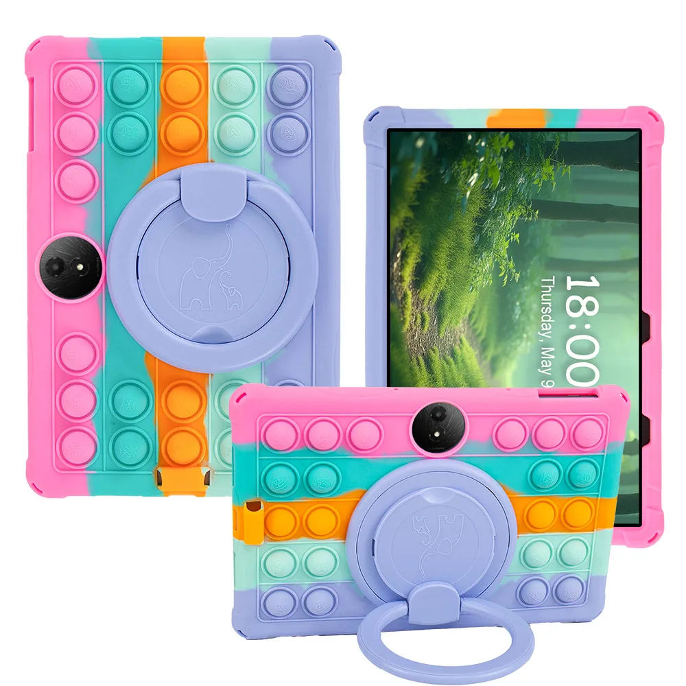 

Soft Silicont Stand Case For TCL Tab 11 Gen2 9465X Tab 11 FE 360 ° Rotating Full Protection Kids Tablet Cover
