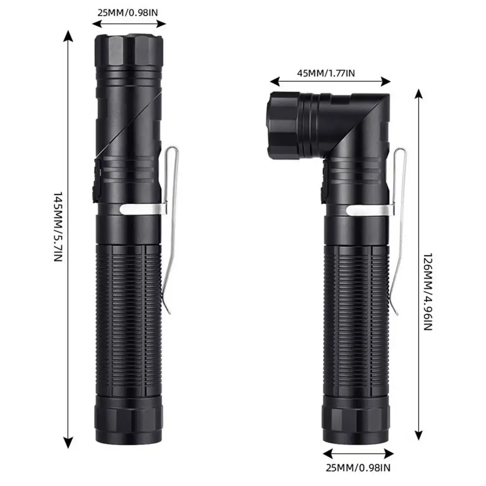 12W SST40 LED Tactical Flashlight 90 Degree Rotary USB Rechargeable Magnetic Torch Hunting Camping Fishing Hiking Lighting lamp