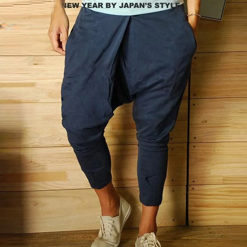 Casual Harem Collapse Pants Streetwear Men Hip Hop Baggy Pants Vintage Wide Leg Trousers Pantalones Hombre Jogger Sweatpants