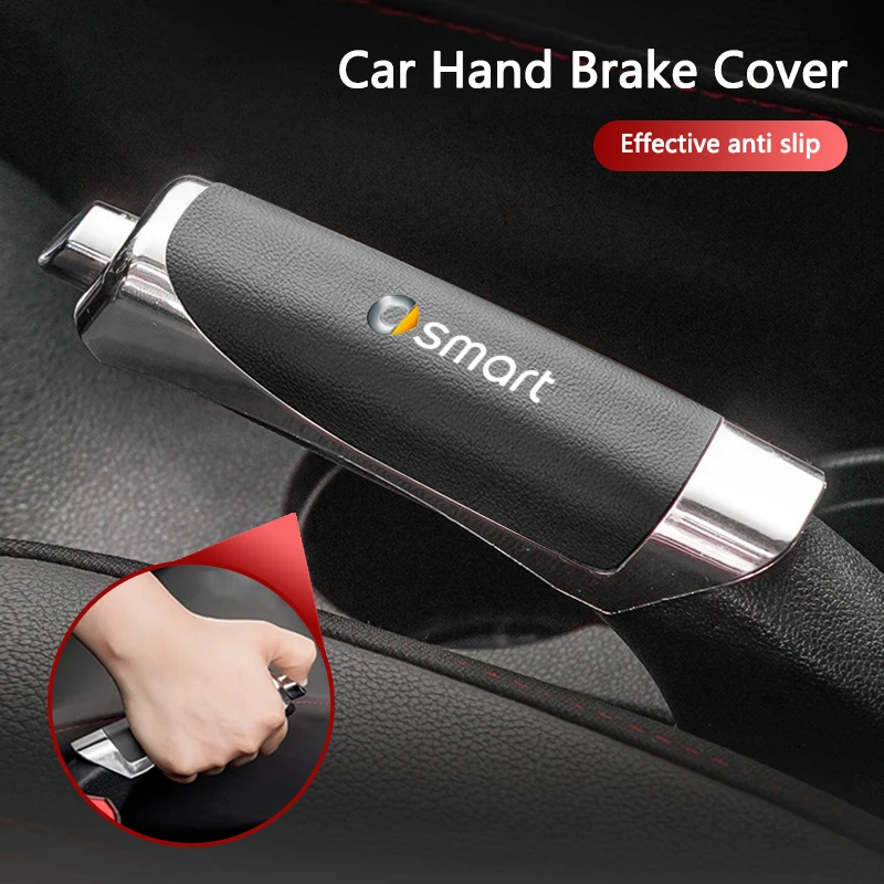 Cubierta de freno de mano de coche, funda de agarre de freno de mano, soporte para Smart Fortwo Forfour 451 453 450 452 454 Roadster Coupe, accesorios interiores