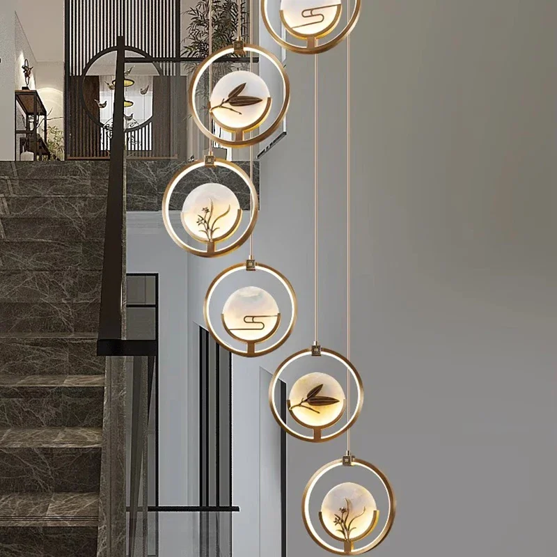 

Modern ring stairs led lights pendant light lamps for living room led Chandeliers for dining room hanging light indoor lighting