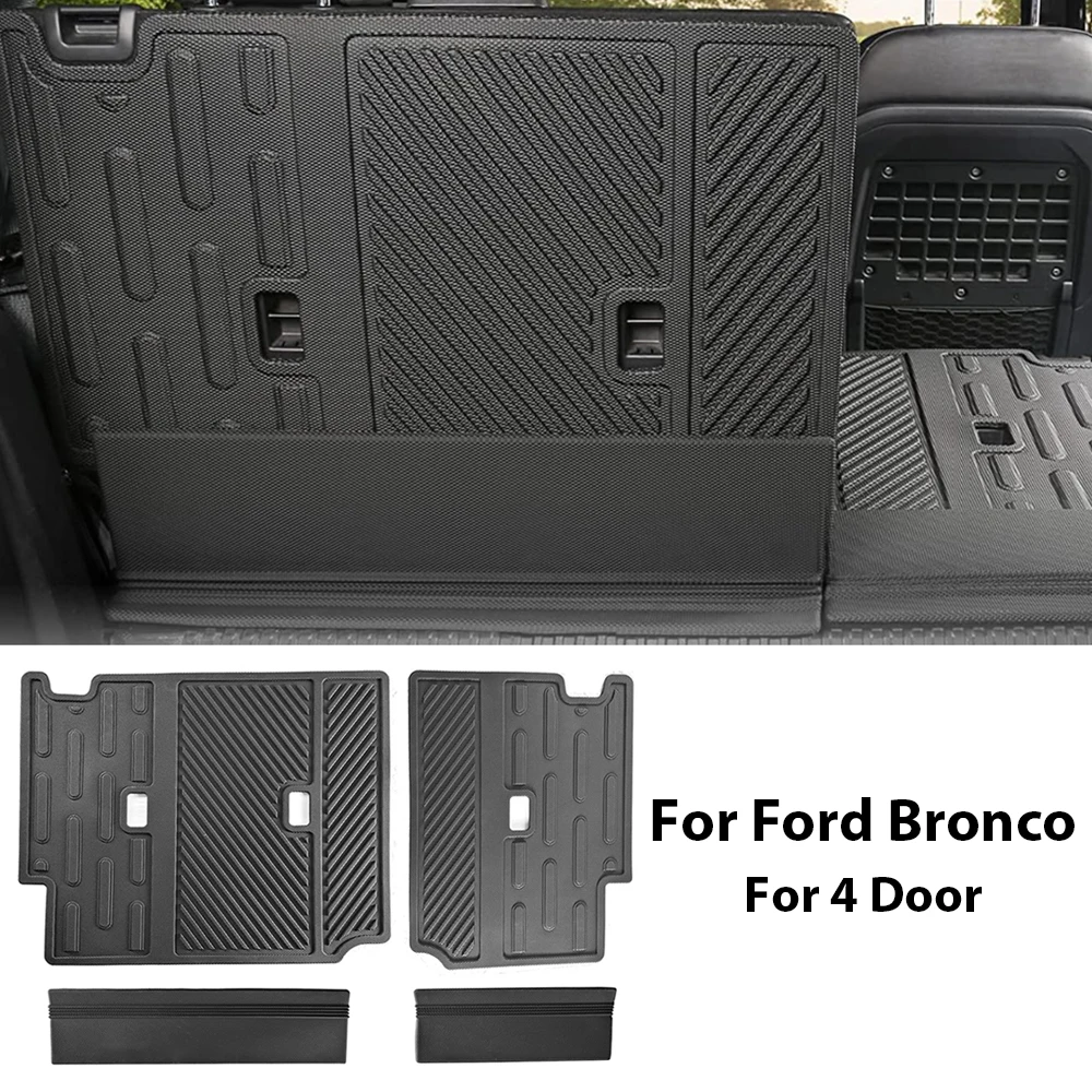 For Ford Bronco 4 Door Rear Seat Back Cover Backrest Protector Pad Split Seat Liner Cargo Mat Case With Interior Car Accessories