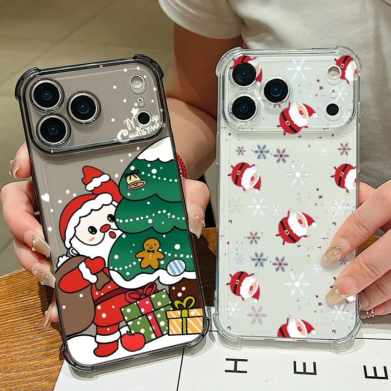 Handyhülle mit Weihnachtsbaummuster für iPhone Air 17 Pro 16 15 Pro Max 14 13 12 Pro 11, stoßfeste, weiche Silikon-transparente Abdeckung