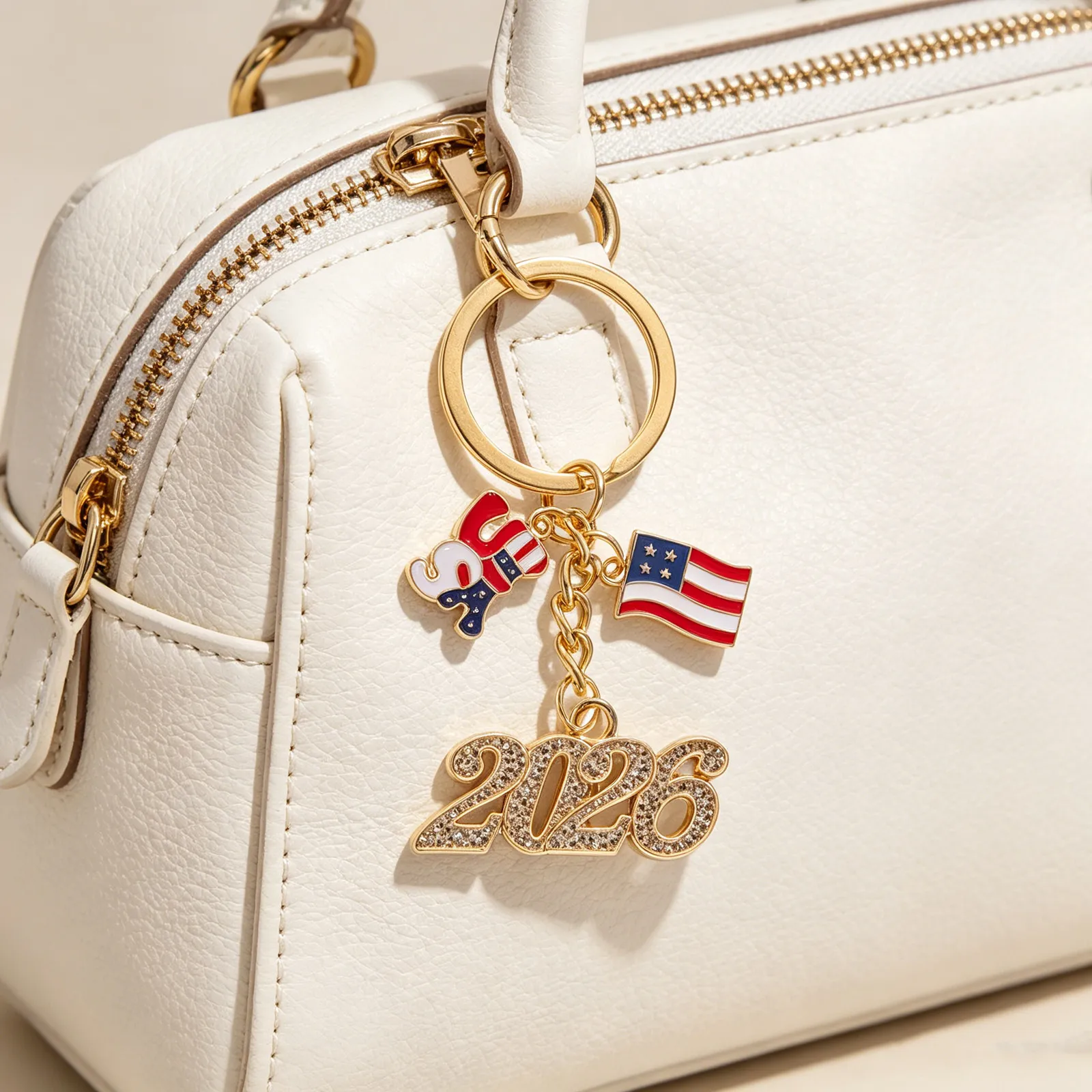 5Pcs Usa Flag Keychains Patriotic Metal Travel Souvenirs Independence Day Memorial Day Party Favor Backpack Purse Charm