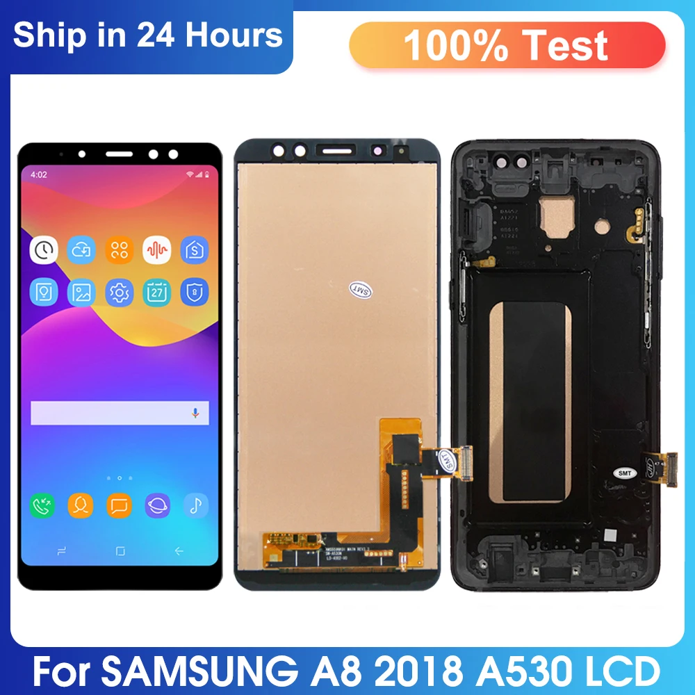 AAA+ A530 A530F A530F/DS Display With Frame For Samsung Galaxy A8 2018 Lcd Display Touch Screen Digitizer Assembly Replacement