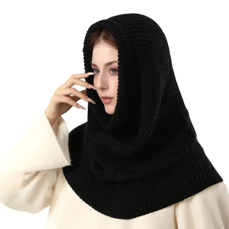 وشاح محبوك مقاوم للرياح، قبعة لتدفئة الرقبة، قماش مريح قابل للتمدد في الموسم البارد