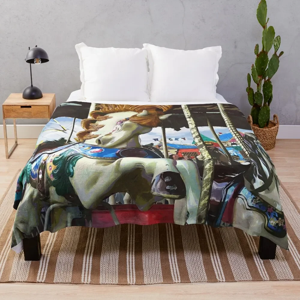 

Carousel Horse With Flowing Mane Throw Blanket fluffy blankets ands Blankets