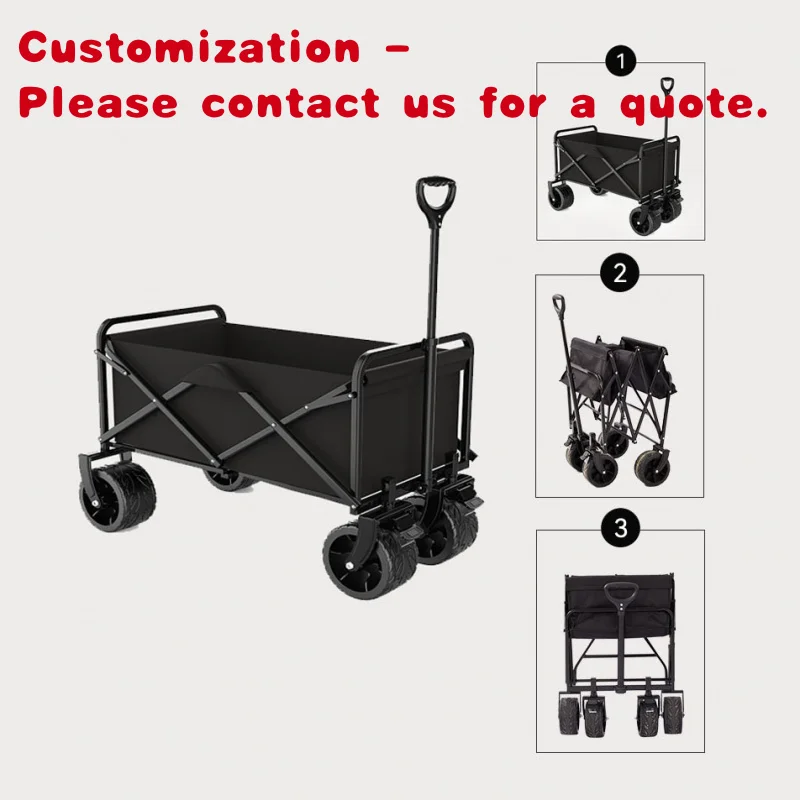 

custom.High Quality Collapsible Folding Outdoor Utility Wagon Portable Shopping Cart Mobile Stalls