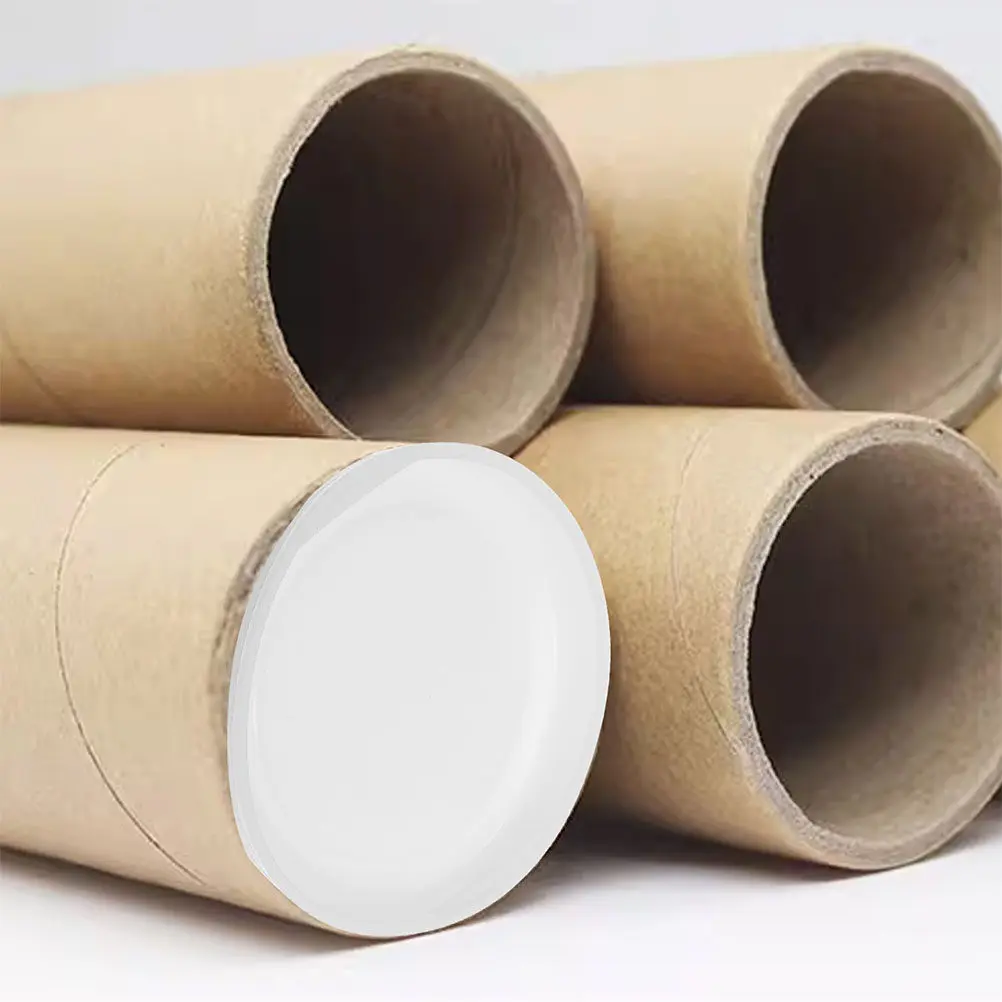50Pcs White Plastic Tube End Caps Compatible with Kraft Paper Mailing Tubes Cardboard Shipping Tube Lids Poster Mailer