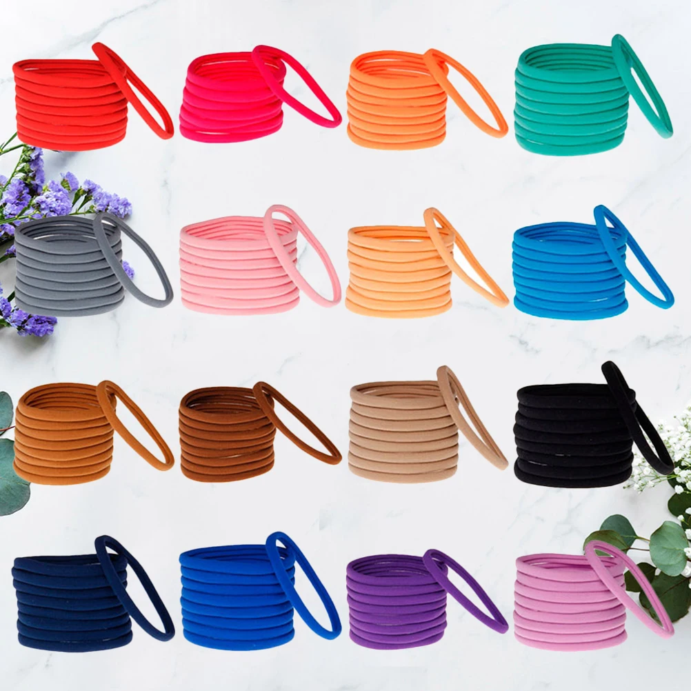 

36pcs Ties Women Cloth Durable Elastic Nylon Band Seamless Comfortable Cute Hair Ring Everyday Wear Hair Care