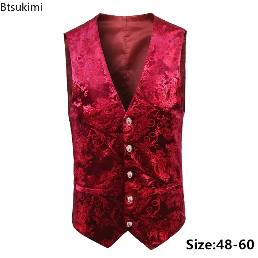 

New Men's Suit Vests Fashion England Style Luxury Slim Fit Casual Waistcoats Man Prom Party Wedding Banquet Clothes Vest for Men