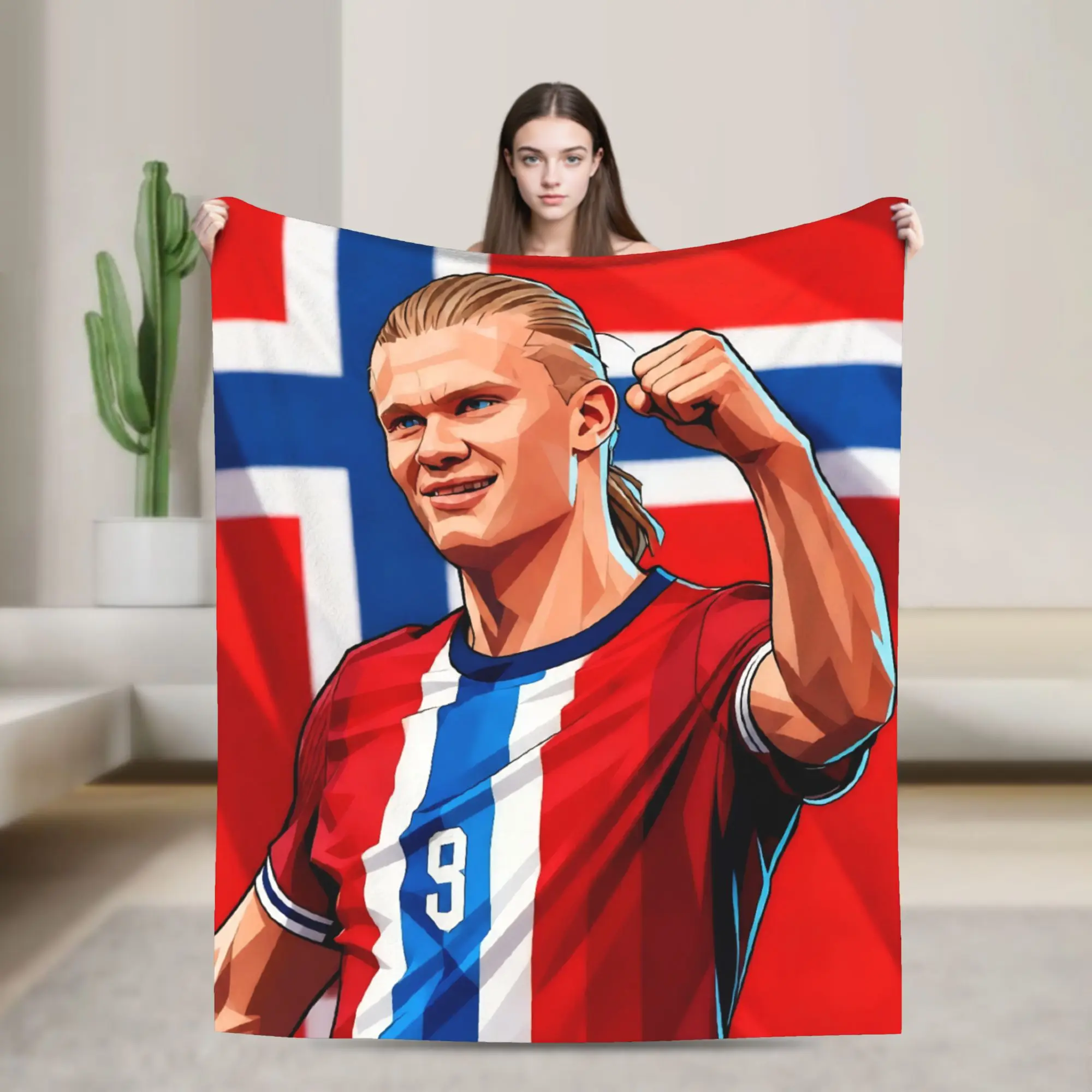 Norway Football Soccer Norwegian Blankets  Fleece Vintage Warm Throw Blanket for Coverlet Textile Decor