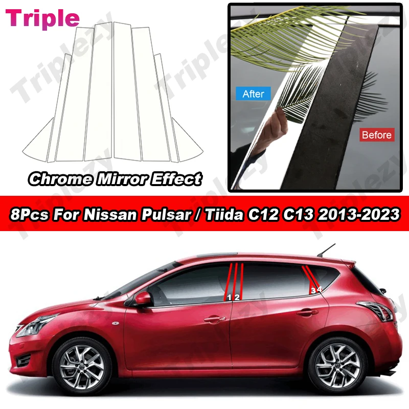 8Pcs Glossy Chrome …