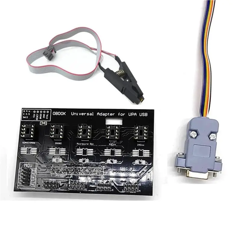 M49K-2X UPA USB ECU Programmer Universal Eeprom Adapter Board With SOP8 SOIC8 Clip UPA-USB V1.3 Test Cable