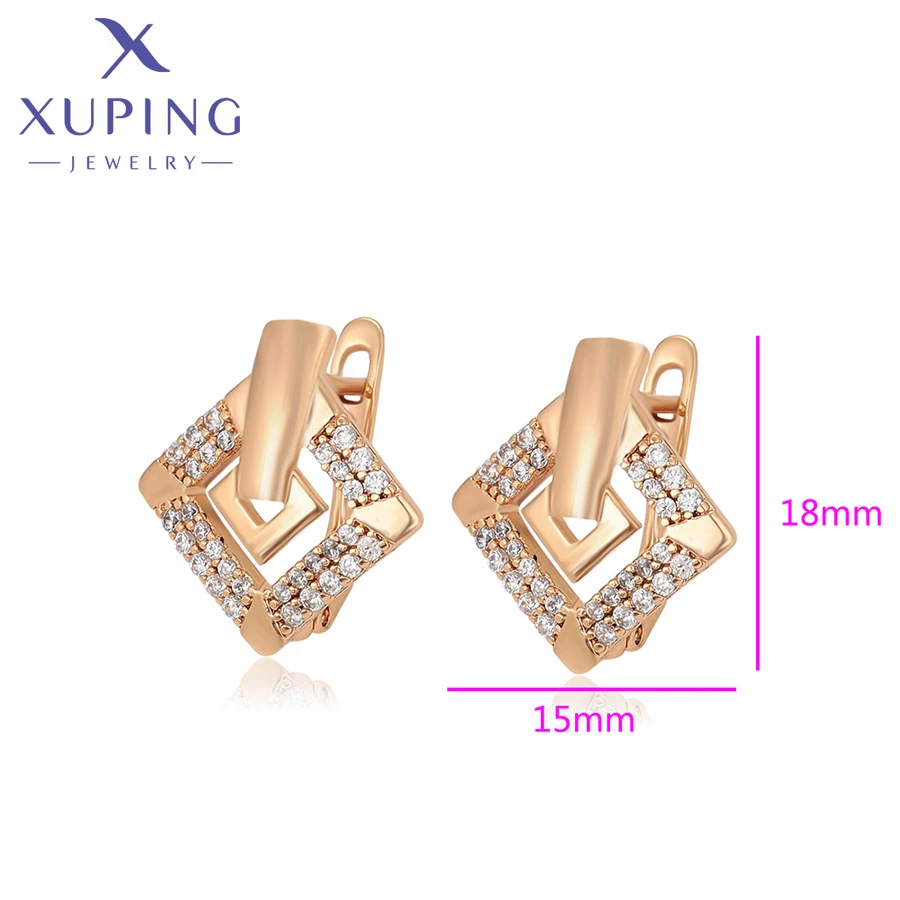 Xuping Schmuck Mode Neuerscheinung Kupferlegierung Goldfarben Creolen für Damen Party Geschenk X000021873 – Detail 10