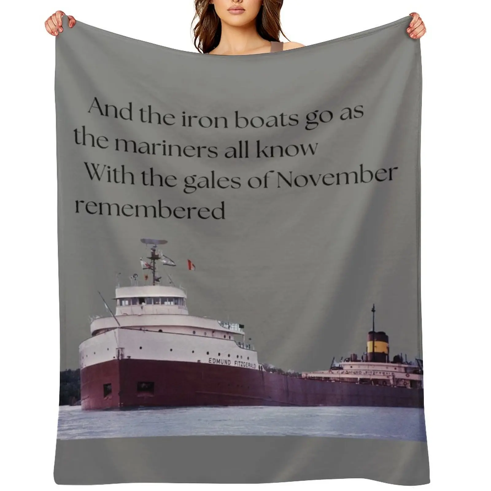 

History -- Edmund Fitzgerald Throw Blanket halloween Custom Hair Bed covers Blankets