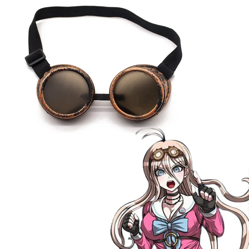 Cosplay Danganronpa V3 Iruma Miu okulary przebranie na karnawał rekwizyty gotyckie okulary steampunkowe akcesoria do Halloween w stylu punkowym