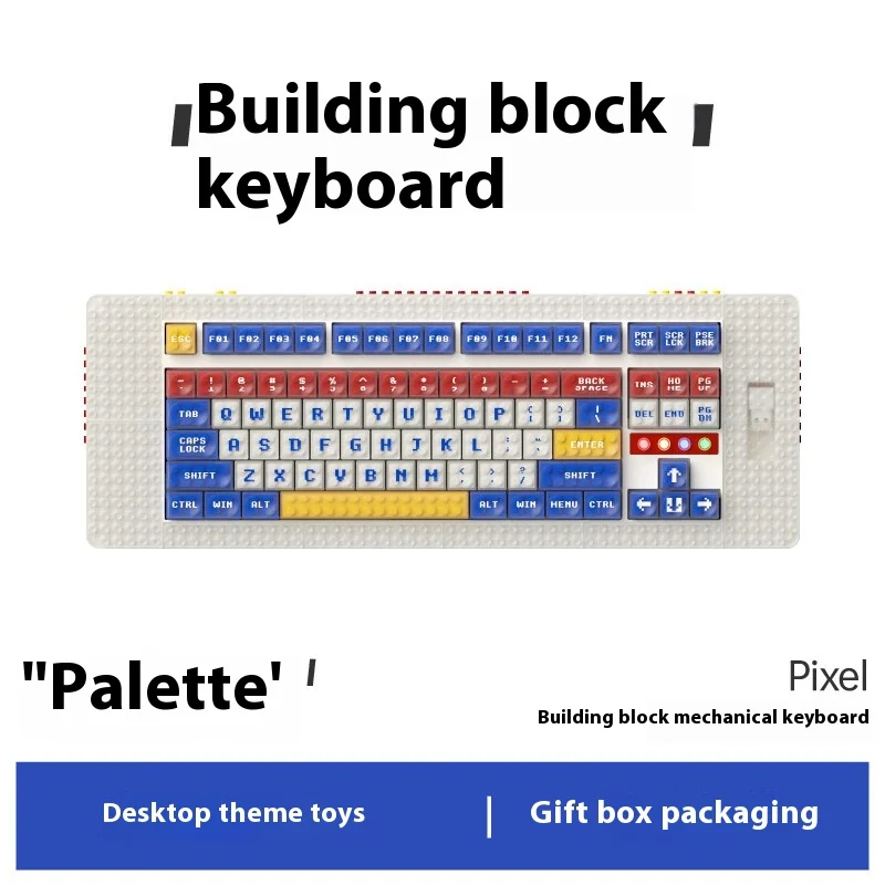 Melgeek Bee Pixel Building Block Mechanical Keyboard Wireless Bluetooth Wired Three-Mode Custom Hot Swap Gasket Structure Gift