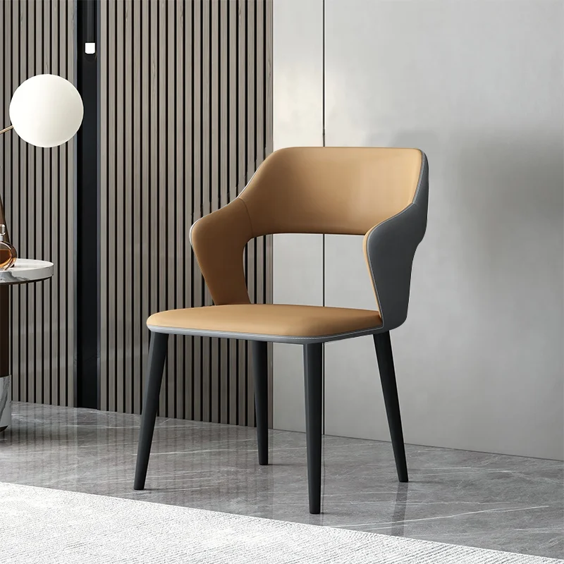 #Hot-selling modern design hotel dining chair set with 8 chairs, synthetic leather metal tube frame, cool home furniture