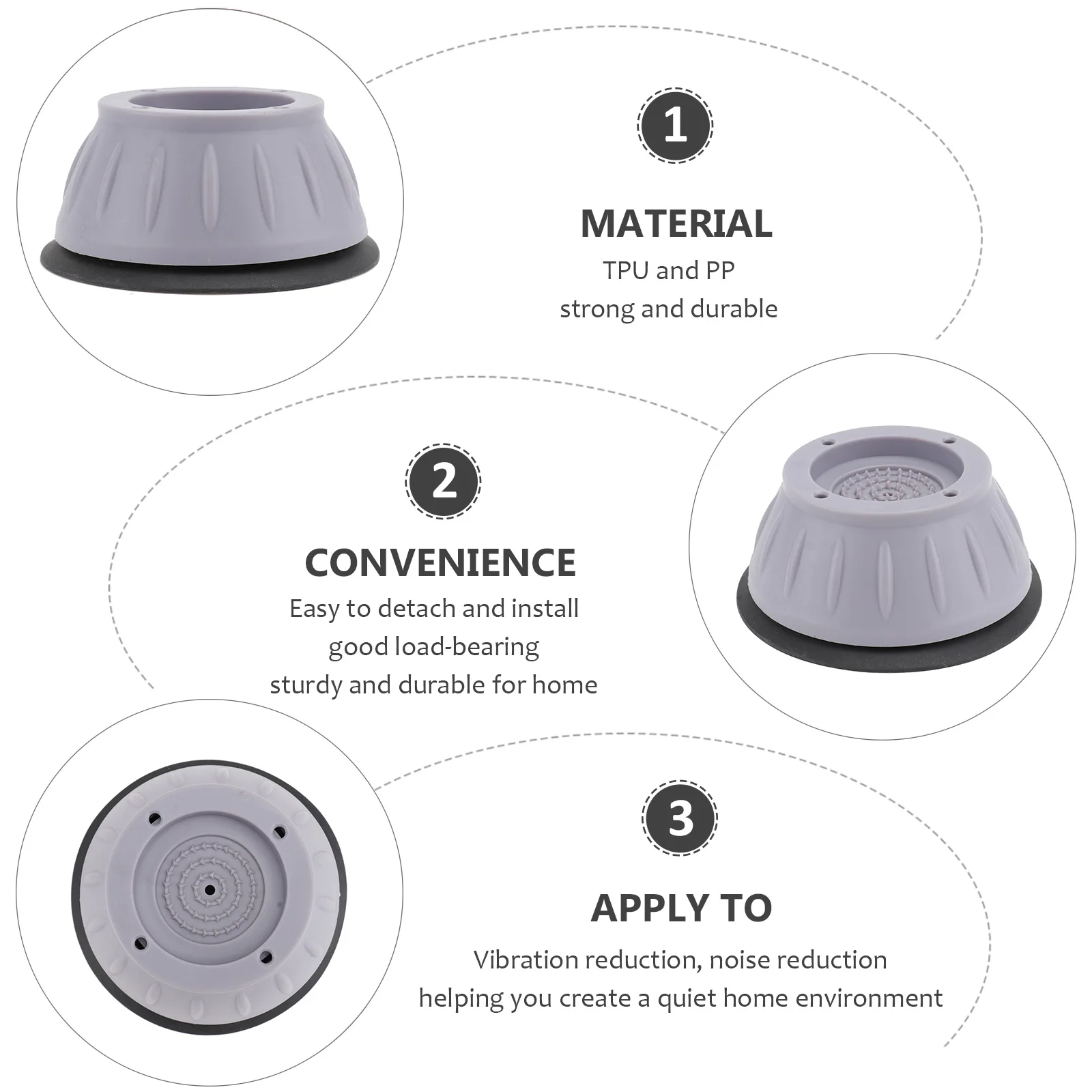 

Anti-slip Anti-shock Pad Furniture Protection Home Supplies Heighten Heightening Foot Tpu