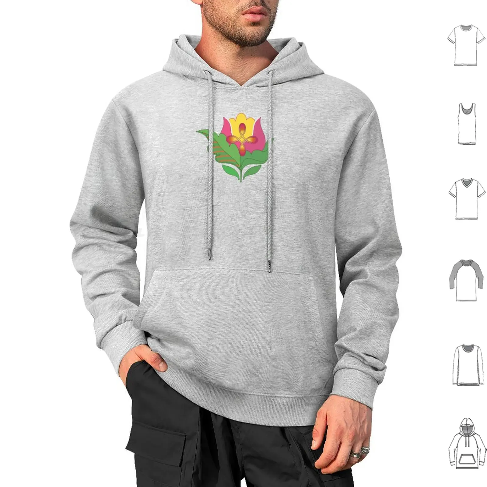 Sweat-shirt à capuche Rd Flower Of Love à manches longues, motif floral personnalisé, Rd Flower Love Compassion, créatif, unique, motif floral, Hello Spring